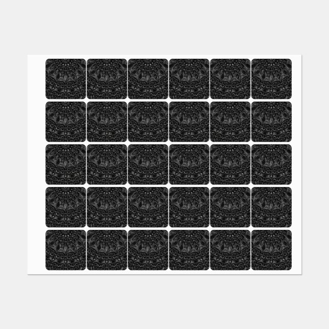 Étiquettes Charcoal Mandala  Labels (Feuille)