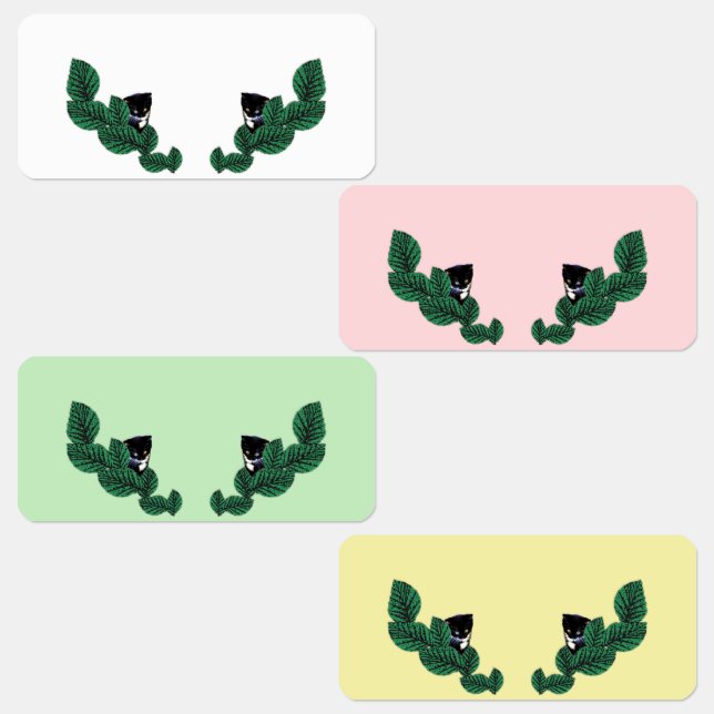 Étiquettes Chatons avec Feuille (Groupe)