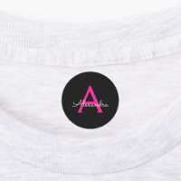 Chaud rose noir Script Girl Nom du monogramme
