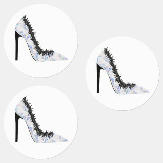 Étiquettes Chaussure à talon élevé avec effet hologramme