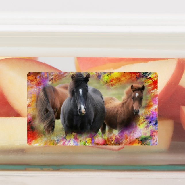 Étiquettes Chevaux colorés (Apposé)