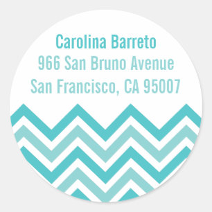 Étiquettes Chevron ronds - Vert Turquoise