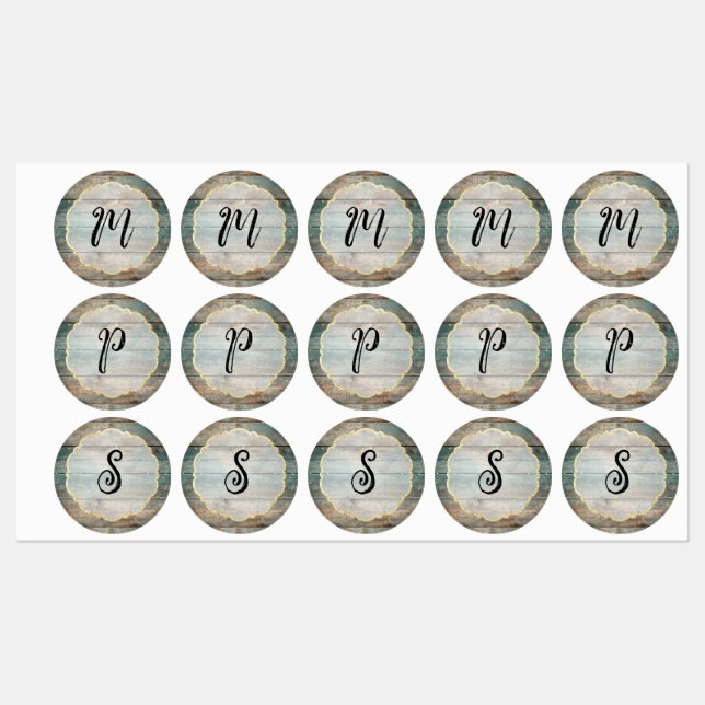 Étiquettes Chic bois de Shabby Pastel (Feuille)
