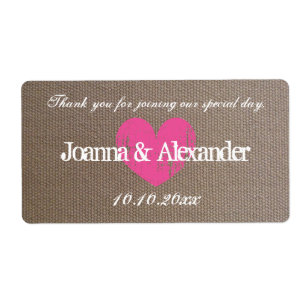 Étiquettes chics de bouteille d'eau de mariage de