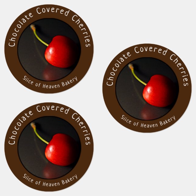 Étiquettes Chocolat Gastronomique Cerises Couvertes (Groupe)