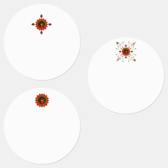 Étiquettes Christmas Ladybug Red White and Green Waterproof (Groupe)