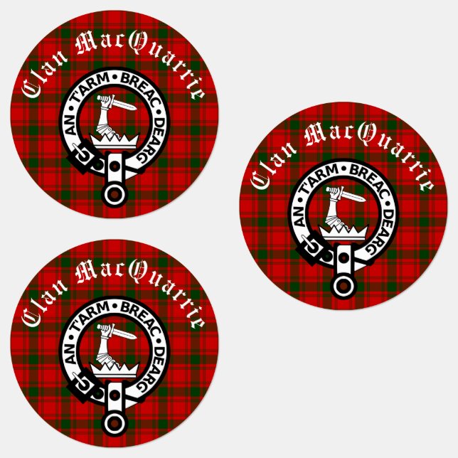 Étiquettes Clan MacQuarrie Tartan et Crest Round (Groupe)