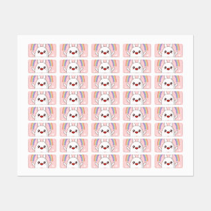 Étiquettes Clipart arc-en-ciel de Kawaii