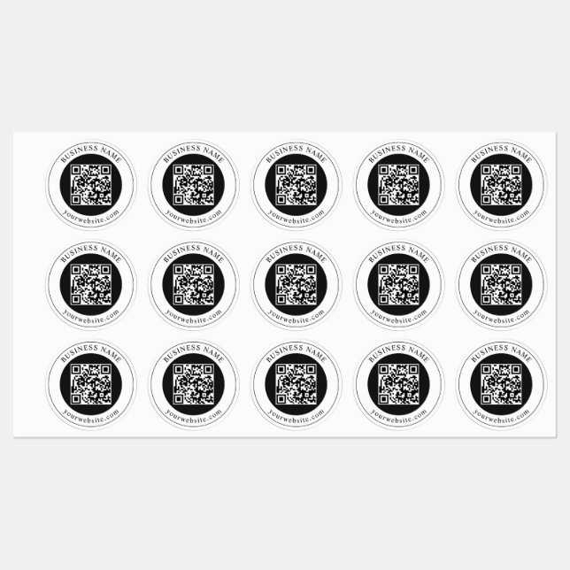 Étiquettes Code QR avec nom d'entreprise modifiable (Feuille)