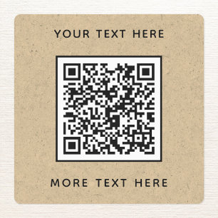 Étiquettes Code QR avec papier Brown texte