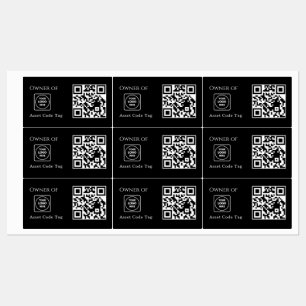 Étiquettes Code QR d'actif noir Suivi d'actif de propriété