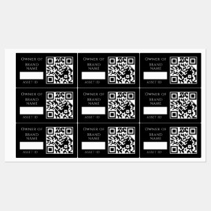 Étiquettes Code QR d'actif noir   Suivi personnalisé des bien