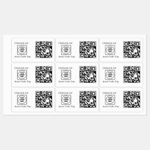 Étiquettes Code QR d'actif personnalisé Logo d'entreprise d