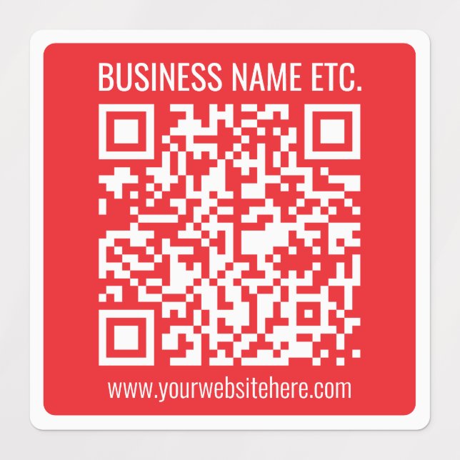 Étiquettes Code QR étanche Créez le Vôtre | Rouge (Design 3)