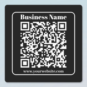 Étiquettes Code QR modifiable de style rétro noir et blanc mo