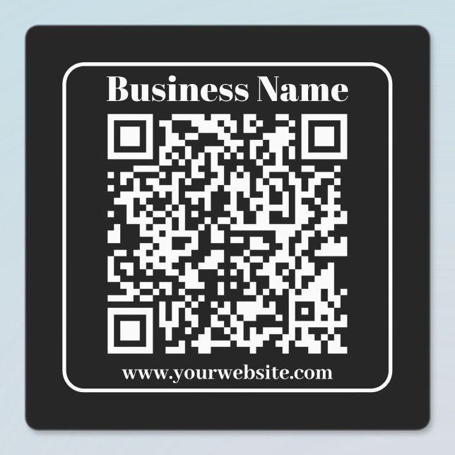 Étiquettes Code QR modifiable de style rétro noir et blanc mo (Créateur téléchargé)