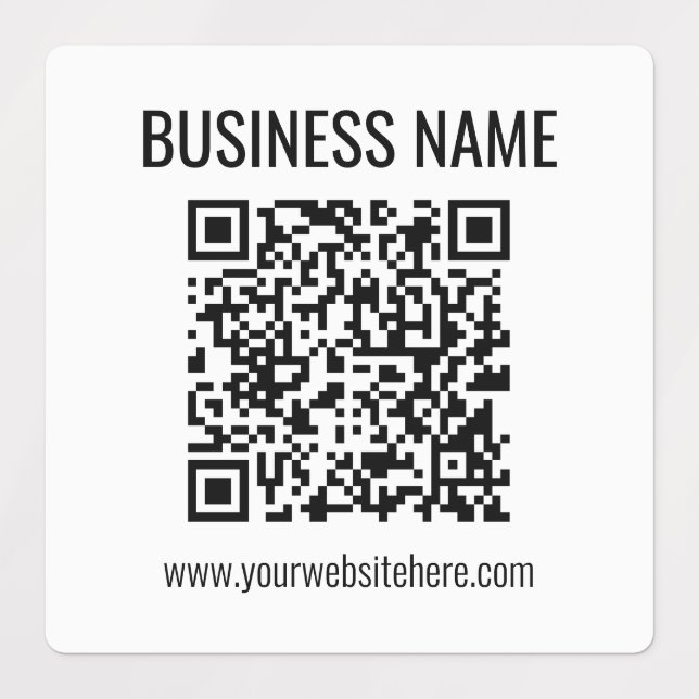 Étiquettes Code QR personnalisable & nom de l'entreprise (Design 1)