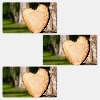 Étiquettes coeur en bois