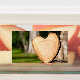 Étiquettes coeur en bois