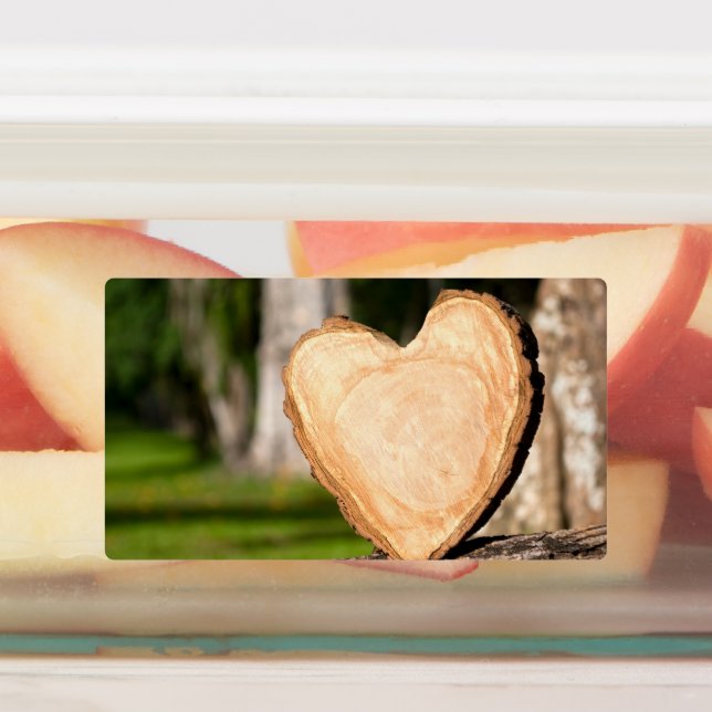 Étiquettes coeur en bois (Apposé)