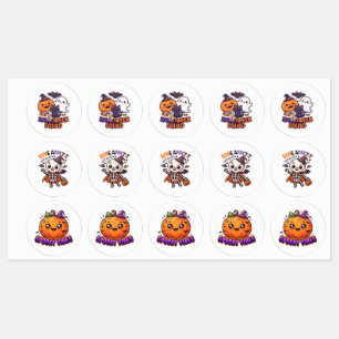 Étiquettes Collection d'autocollants Halloween mignons et eff