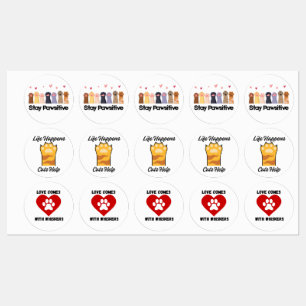 Étiquettes Collection d'autocollants pour amateur de chats mi