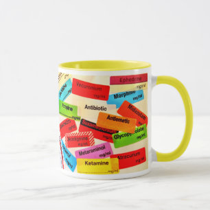 ÉTIQUETTES COLORÉS DE DROGUE DE TASSE