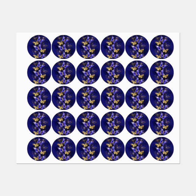 Étiquettes Composition avec papillons Sapphire (Feuille)