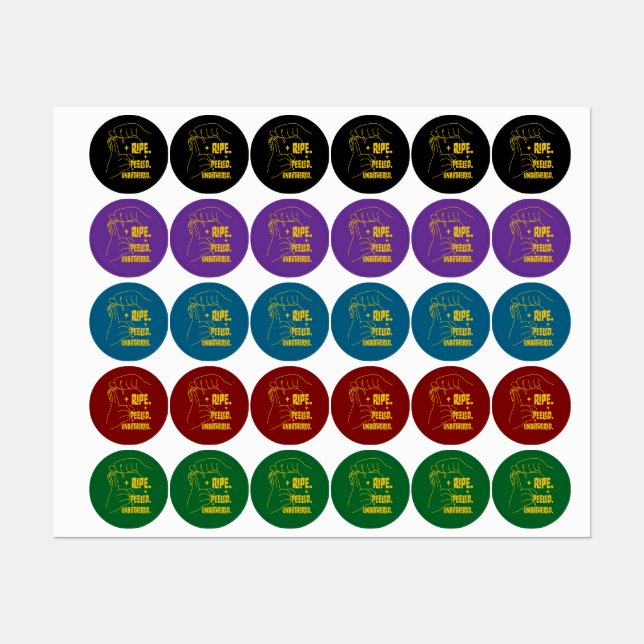 Étiquettes Conception de banane en LSF - Mûre, Épluchée, Impe (Feuille)