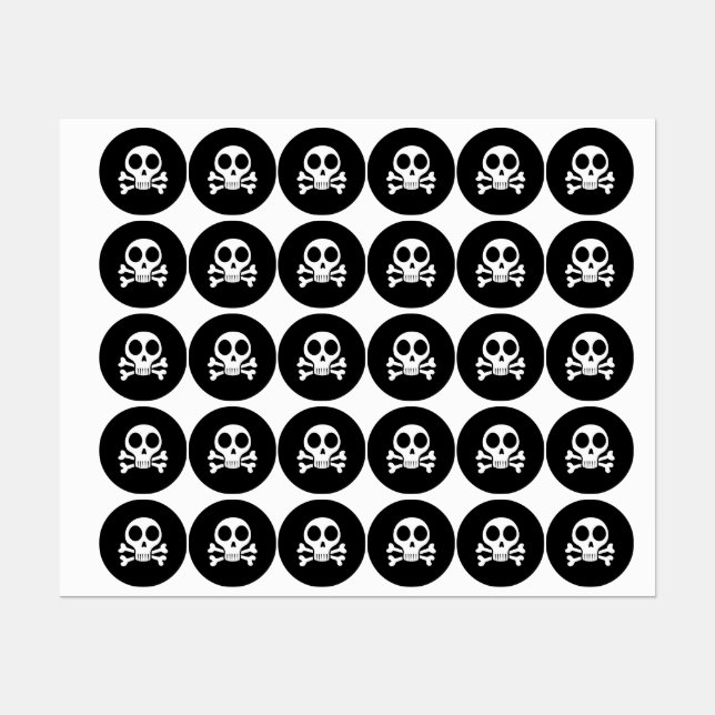 Étiquettes Conception de crâne de pirate (Feuille)