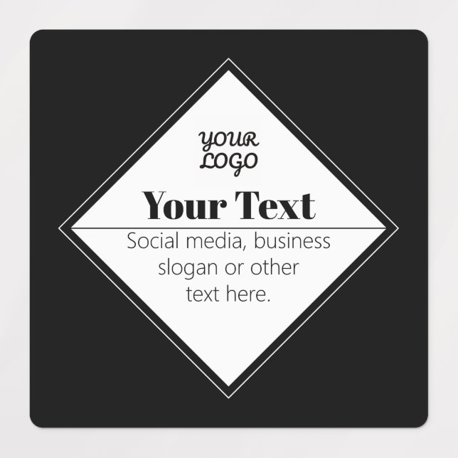 Étiquettes Conception de texte moderne éditable & Votre logo (Design 3)