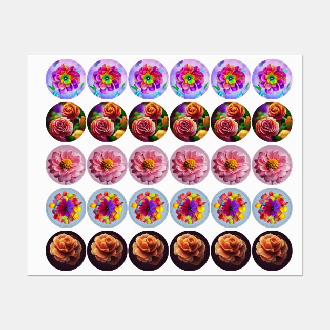 Étiquettes Conception des fleurs (Feuille)