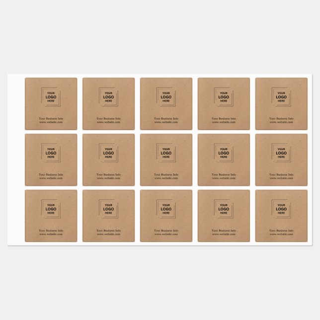 Étiquettes Conception d'étiquette commerciale moderne Kraft r (Feuille)