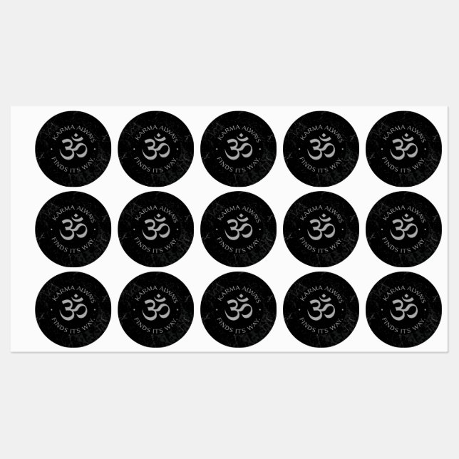 Étiquettes Conception d'Om de Karma spirituel - Collection Mi (Feuille)