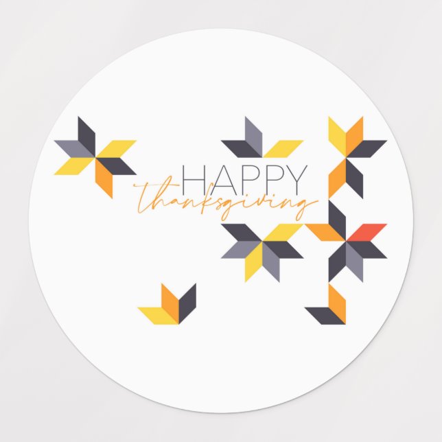 Étiquettes Conception moderne et joyeuse de Joyeux Thanksgivi (Design 1)