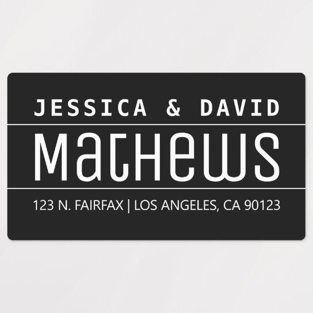 Étiquettes Cool Creative Design noir & blanc étanche (Design 1)