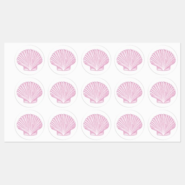 Étiquettes Coquille Saint-Jacques Rose Côtière (Feuille)