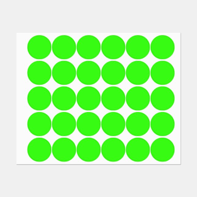 Étiquettes Couleur solide verte néon (Feuille)