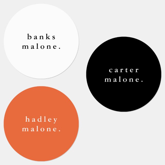 Étiquettes Couleurs Scolaires Simples Noms Enfants Étanches (Groupe)