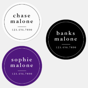 Étiquettes Couleurs simples de l'école Nom imperméable