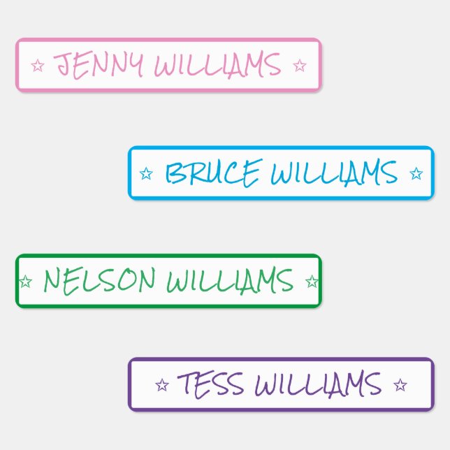 Étiquettes Couleurs simples Nom personnalisé Étoile Fer à lin (Groupe)