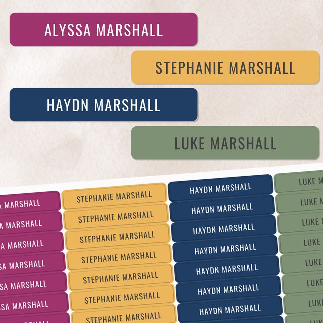 Étiquettes Couleurs vives hiver simples Enfants Nom étanche (Créateur téléchargé)