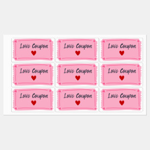 Étiquettes Coupon d'amour Valentines