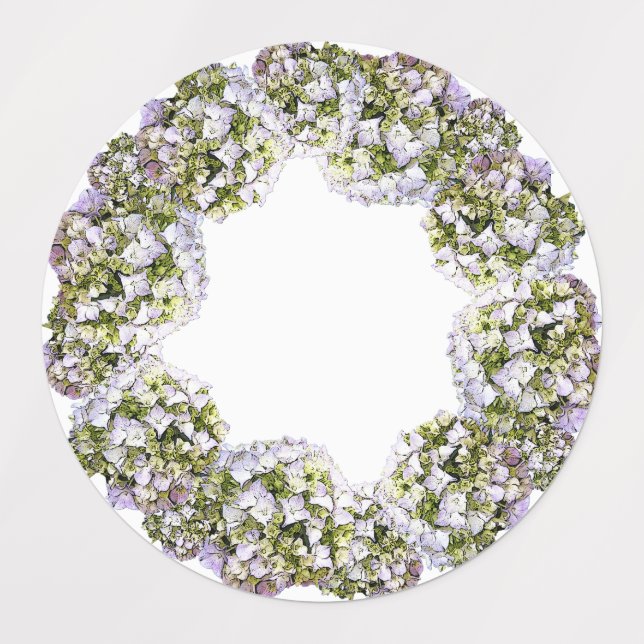 Étiquettes Couronne d'Hydrangea (Design 3)