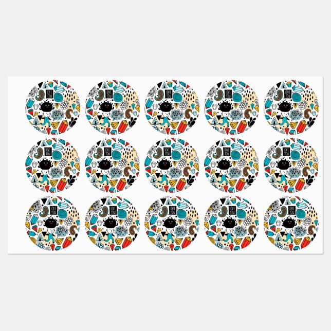 Étiquettes Crazy head (Feuille)