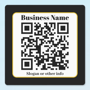 Étiquettes Create Your Own QR Code Black White Gold Border
