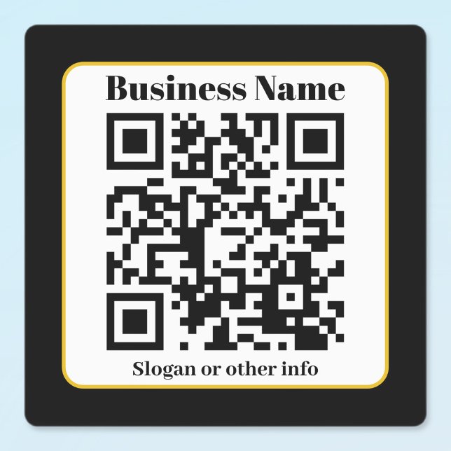 Étiquettes Create Your Own QR Code | Black White Gold Border (Créateur téléchargé)