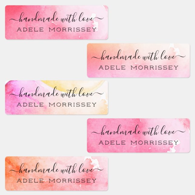 Étiquettes Créez Votre Propre Aquarelle Faite Main Avec Amour (Groupe)