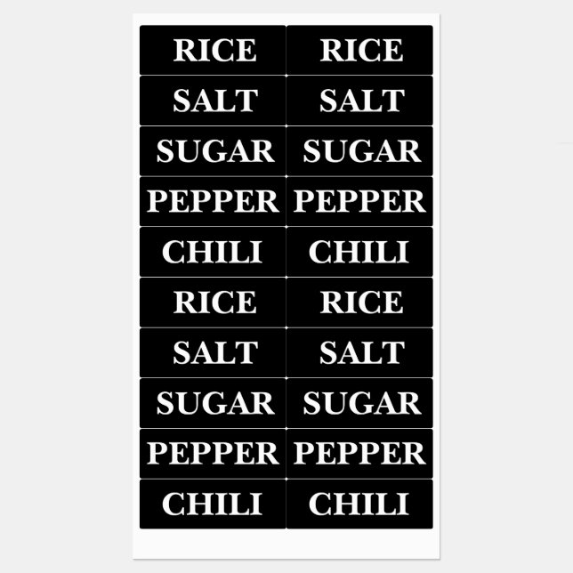 Étiquettes Créez votre propre produit de cuisine personnalisé (Feuille)