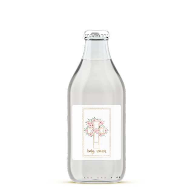 Étiquettes Croix Florale vintage Eau Sainte (Créateur téléchargé)